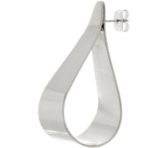 Soko Silvertone Graduated Folded Teardrop Earrings