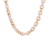Bronzo Italia Pink Quartzite & Gemstone Rolo Link Necklace 20"