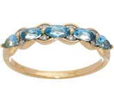 Vault 14K Yellow Gold Marquise Santa Maria 1/2 cttw, Aquamarine Band Ring, Size 11