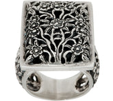 EXEX by Claudia Agudelo Sterling Silver Floral Design Ring Size 9