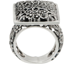 EXEX by Claudia Agudelo Sterling Silver Floral Design Ring Size 9