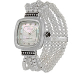 Ecclissi Sterling Silver Square Beaded Stretch Watch, 6-3/4"