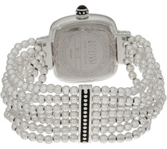 Ecclissi Sterling Silver Square Beaded Stretch Watch, 6-3/4"