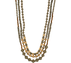 31 Bits Mystic Multi Layers Necklace, gray