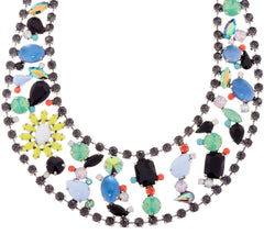 LOGO Links by Lori Goldstein Tropicana Collar Necklace SIlver tone