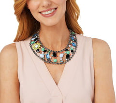 LOGO Links by Lori Goldstein Tropicana Collar Necklace SIlver tone