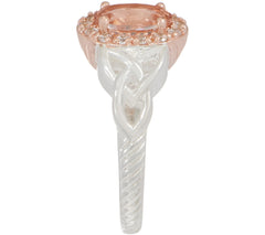 JMH Jewellery Sterling Silver Pink Morganite Ring Size 9