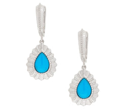 Affinity Gems Sterling Silver Bluebird Turquoise Drop Earrings, 1"