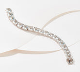 Affinity Cushion Cut White Topaz Bold Tennis Bracelet Sterling, 7-1/4"