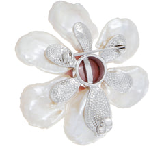 Honora Pearl Flower Pin / Pendant with 18" Necklace