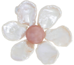 Honora Pearl Flower Pin / Pendant with 18" Necklace