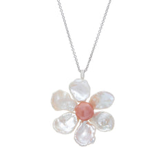 Honora Pearl Flower Pin / Pendant with 18" Necklace