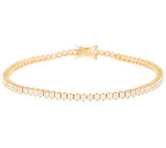 Diamonique Sterling Silver Goldclad Princess-cut Tennis Bracelet, 8"