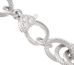 Judith Ripka Verona Sterling Silver Rolo Bracelet 7-1/2"L