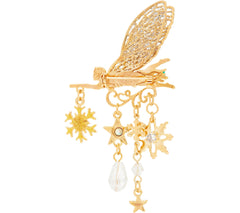 Kirks Folly Goldtone Fairy Flurries Crystal Pin