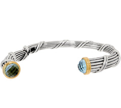Peter Thomas Roth Sterling Silver & 18K Clad Blue Topaz Cuff Bracelet, 7-1/4"