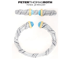 Peter Thomas Roth Sterling Silver & 18K Clad Blue Topaz Cuff Bracelet, 7-1/4"