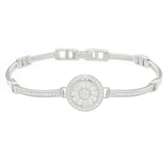 TOVA for Diamonique Center Sterling Silver Station Bracelet Avg