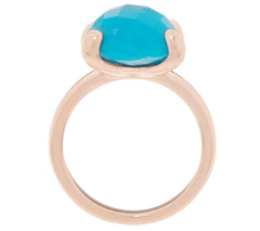 Set of 3 Blue Gemstone Sterling Silver Roseclad Stack Rings Size 6