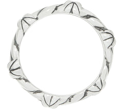 JAI Sterling Silver Basketweave Wide Band Ring Size 6