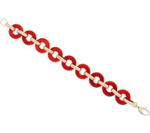Italian Gold 14K Gold Round Carnelian Bracelet, 8"