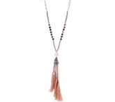 Belle by Kim Gravel EmBELLEish Multi-Tassel Beaded Necklace Blush Lavender