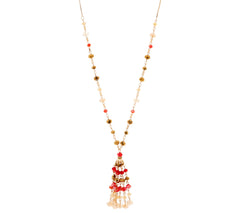 Kirks Folly Goldtone Dancing Tassel Beaded Necklace, 31"