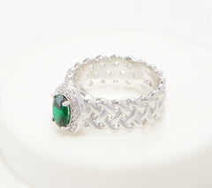 Fado Sterling Silver Celtic Weave Ring, Size 7