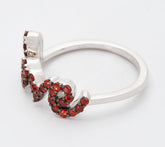Sterling Silver Words of Affirmation Garnet Ring, Faith Size 7