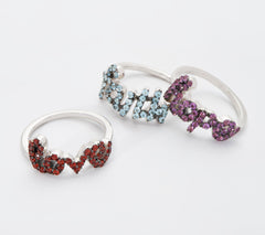 Sterling Silver Words of Affirmation Garnet Ring, Faith Size 7