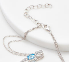 Sterling Silver White Agate Gemstone Link Necklace