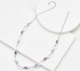 Sterling Silver White Agate Gemstone Link Necklace