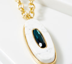 Vince Camuto Goldtone Simulated Gemstone Necklace, 32"