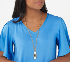 Vince Camuto Goldtone Simulated Gemstone Necklace, 32"