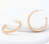 Aros de cuentas Belle by Kim Gravel en tono dorado "EmBELLEish" color melocotón, 4,4 cm