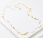 JUDITH Verona 14K Gold Clad White Agate ,Gemstone Necklace 36"