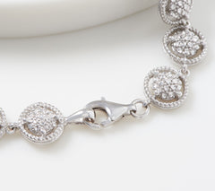 Silver Style Sterling Silver Diamond Cut Tennis Bracelet, 7-1/4"