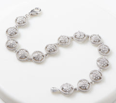 Silver Style Sterling Silver Diamond Cut Tennis Bracelet, 7-1/4"