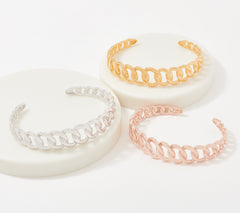 Gold-Over Sterling Silver Graduated Curb Link by Silver Style Small