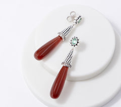 Generation Gems Sterling Silver Beaded Texture Chocolate Opal Drop Earrings