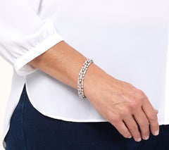 Fado Sterling Silver Salmon of Knowledge Bracelet, Avg 7-1/4"