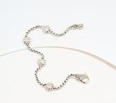 JAI Sterling Silver Sun Symbols of Love Box Chain Station Bracelet, 6-3/4"