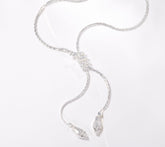 Attitudes by Renee Silvertone Lariat Snake Necklace 18"
