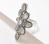 Anillo Affinity Gems con textura de cuerda cabujón, plata de ley, talla 5