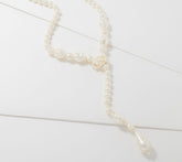 Isaac Mizrahi Live! Goldtone Faux Cream Pearl Y Necklace, 18"