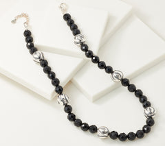 JAI Sterling Silver Gemstone Tiger Stripe Necklace, 18"