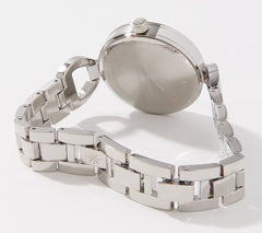 Isaac Mizrahi Live! Silver Tone Metal Horsebit Watch with Crystal Detail