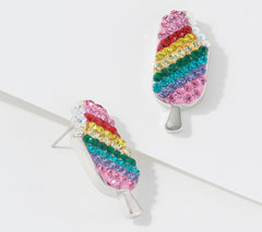 Kirks Folly Sweet Treats Dreamsicle Post Earrings, Silvertone