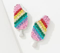 Kirks Folly Sweet Treats Dreamsicle Post Earrings, Silvertone