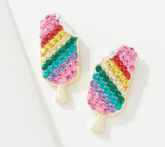 Kirks Folly Sweet Treats Dreamsicle Post Earrings, Goldtone